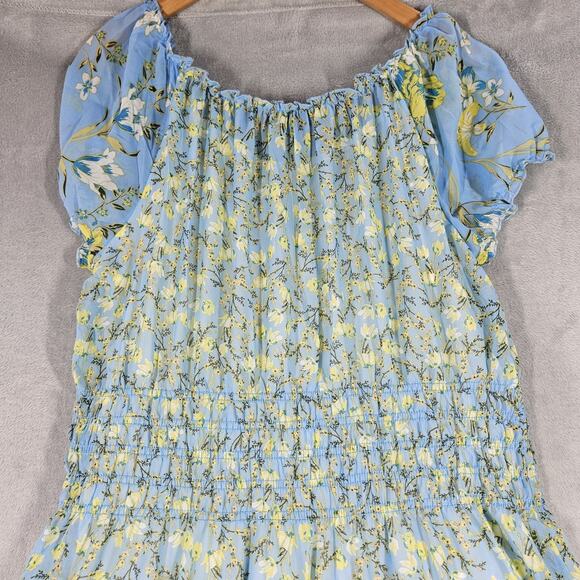 Figueroa & Flower Tiered Maxi Dress Womens XL Smocked Cottagecore Boho Prairie - Picture 11 of 15